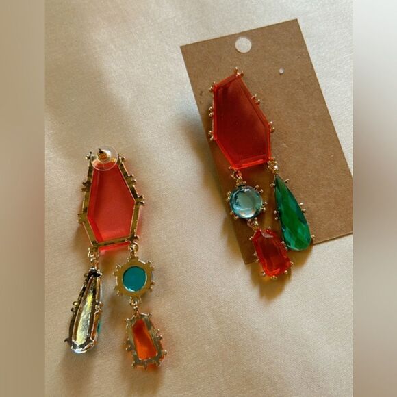 bohemian multicolor earrings A491 - Picture 3 of 4